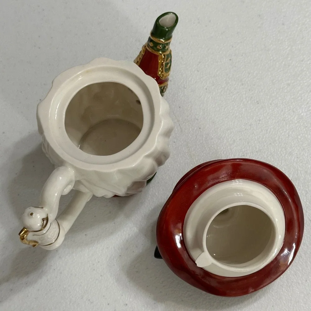 Bavarian Claus Santa Figural Ceramic Teapot & Mug Set Christmas Seasonal Decor - Picture 8 of 9